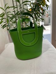 【新品】【未使用品】HERMES エルメス インザループ 18 トリヨンクレマンス×スイフト ヴェールユッカ シルバー金具 B刻印 ハンドバッグ レディース 女性用 ブランド 本革 レザー カーフ グリーン 緑 希少 レア プレゼント ギフト バック