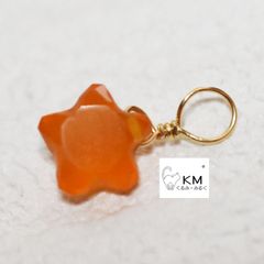 ж14kgf 18金に変更可能 天然石カーネリアンスターチャーム　素材