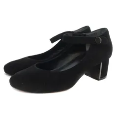 ジルバイジルスチュアート JILL by JILLSTUART パンプス ラウンドトゥ チャンキーヒール ストラップ スエード 24.0cm 黒 ブラック /AQのサムネイル