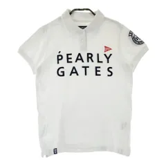 サイズ：0 PEARLY GATES パーリーゲイツ 30周年モデル 半袖ポロシャツ ロゴワッペン  ホワイト系 [240101372813]# ゴルフウェア レディース ストスト