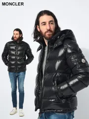MONCLER (モンクレール) フード着脱 フルジップ ダウンジャケット MCMAYA3 ブランド メンズ 男性 アウター (ブラック)
