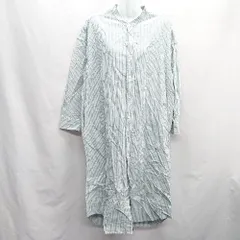 ◇ ◎ niko and … ニコアンド ストライプ 長袖 ロング ワンピース サイズF ライトブルー系 レディース E  【1406180069858】