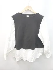 ◇ COCO WALK ココウォーク バイカラー シンプル 長袖 カットソー ブラック ホワイト レディース P  【1402270013817】