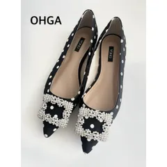 新品未使用✨OHGA オーガ　フラットシューズ　ビジュースタッズ　ブラック 新品未使用✨OHGA オーガ フラットシューズ ビジュースタッズ