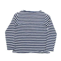 セントジェームス/SAINTJAMESボーダー柄 長袖バスクシャツ【XXS】★紺白LADIES【中古】