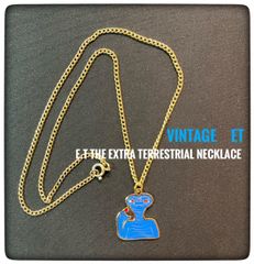 Vintage　ET　E.t the Extra Terrestrial Necklace　BLUE　1970年代　ET　ヴィンテージネックレス