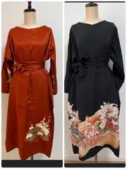 mami3様専用ページ♡ 正絹　黒留袖リメイク　豪華花柄♡　ゆったりサイズ