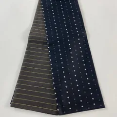 半幅帯 美品 秀品 幾何学 黒 正絹 【中古】