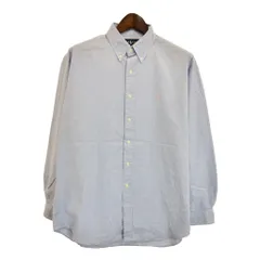 90年代 RALPH LAUREN ラルフローレン ボタンダウン 長袖シャツ チェック ブルー (メンズ L) 中古 古着 S0309