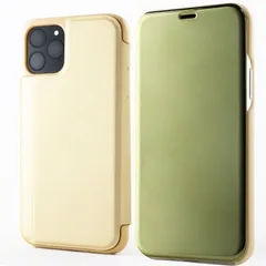 iPhone11 Pro ケース 手帳 アイフォン11プロ  ミラー光沢 ハイブリット 手帳 ケース 【Color】 ゴールド