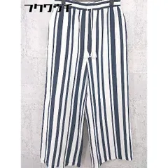◇ SENSE OF PLACE by URBAN RESEARCH ストライプ ワイド パンツ サイズFREE ホワイト ネイビー レディース 【中古】 【1002802186530】