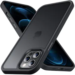 【特価】Anqrp iPhone12 Pro Max 用 ケース 半透明 耐衝撃 滑り止め 米軍MIL規格 指紋防止 マット感ケース ストラップホール付き ワイヤレス充電対応 スマホケース アイフォン12 Pro Max カバー 6.7インチ マットブラック
