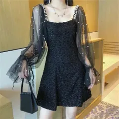 女子力満点??チュール＆パール使いのミニワンピース★結婚式やパ