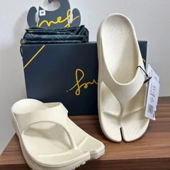 リカバリーサンダル　ホワイト　meg.　【Mサイズ】タビサンダル　厚底サンダル　24.5　25　白