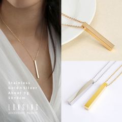 ネックレス ステンレス レディース ゴールド シルバー シンプル 50+8cm 14Kコーティング 金属アレルギー対応 Stainless サージカルステンレス