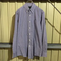 395 LAUREN RALPH LAUREN 長袖 チェックシャツ 15 1/2 M位 パープル ローレンラルフローレン ギンガムチェック ボタンダウン 古着卸 アメリカ仕入