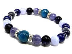 「水のブレスレット」 パワーストーン ブレスレット 天然石 数珠(16cm)