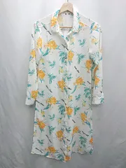 ◇ ⊂ ◎ Φ SISTER JENNI 総柄 キッズ 長袖 シャツ サイズ150 ホワイト オレンジ グリーン 女の子 E  【1501160037077】