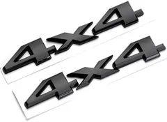 NOELAMOUR 車 エンブレム ステッカー 4x4 2個セット 3D 立体 4wd おしゃれ デカール(ブラック)