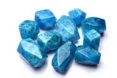 30g (8-12個)セット売り ブルーアパタイト 9-20x9-14mm 原石ラフカット ルース パワーストーン 天然石 _PRG1954