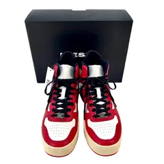 DIESEL ディーゼル 白赤黒 AJ1 シカゴカラー レザー ハイカット スニーカー 42.5 / 27.5cm WHITE ホワイト RED レッド BLACK ブラック JORDAN ジョーダン 配色 イタリア プレミアム カジュアル デニム ブランド