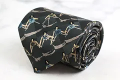 カステルバジャック ブランド ネクタイ ストライプ柄 総柄 格子柄 パネル柄 シルク イタリア製 PO メンズ グレー CASTELBAJAC 【中古】