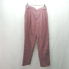 ◇ GLOBAL WORK バックウエストゴム ツータック シンプル スラックス サイズL パープル レディース E  【1308290019627】