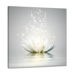 蓮の花 絵画 ポスター インテリア 植物 壁掛け アートパネル 花の絵 部屋 飾り絵 壁掛け装飾品 花 玄関に飾る絵 木枠付きの完成品 (50x50cm)