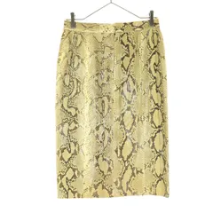 美品 JUNKO SIMADA ジュンコシマダ ミディ丈 タイトスカート 9 イエロー レディース 古着