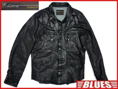 メンズ レザージャケット S 黒 1 ブルゾン 本革 ウエスタンシャツAA838