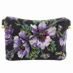 フェイラー FEILER シャノン ショルダーバッグ 斜め掛け クロスボディ ロゴ シュニール織 花柄 黒 ブラック /GV ■GY99