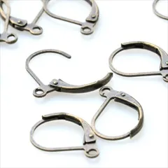 P-318 フレンチフック 10個セット【アンティーク】 カン付き ピアスフック フックピアス ジャーマンフック アクセサリー パーツ ハンドメイド マスクチャーム 材料 金具 金古美