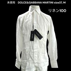 未使用ドルチェ&ガッバーナ　DOLCE&GABBANA 　MARTINI リネンシャツ　ワイシャツ　37、M　メンズ　S5Q577