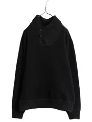 【お得なクーポン配布中!】 00s ポロ ラルフローレン ショールカラー リブ編み 切替 スウェット メンズ L / オールド ヘビーウェイト 裏起毛 ポニー無し 無地 厚手 黒