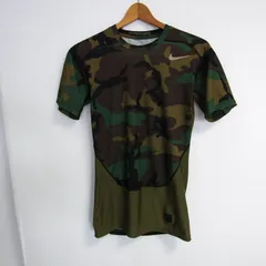 ナイキ 半袖Ｔシャツ ドライフィット ハイパークール ストレッチ 迷彩 スポーツウエア トップス メンズ Mサイズ カーキ×緑系 NIKE 【中古】