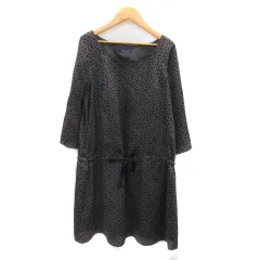 ユナイテッドアローズ UNITED ARROWS リズムオブライフ RHYTHM OF LIFE ワンピース ミニ丈 七分袖 ラウンドネック ヒョウ柄 レオパード柄 チャコールグレー /YK31