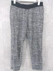 ◇ green label relaxing グリーンレーベルリラクシング UNITED ARROWS 七分丈 クロップド パンツ 38 ブラック ホワイト *  【1002800126736】