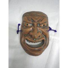 希少】張り子 紙製 飾り面「不刀王命」人形師 幸雲作 魔除け お面 郷土