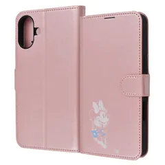 iPhone 16 Plus ディズニー / 衝撃吸収 マグネットベルト シンプル 手帳型レザーケース / ミニーマウス_sitting2
