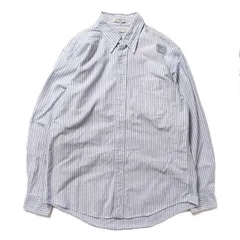 90's USA製 LLBean LLビーン ストライプ コットン オックスフォード ボタンダウン シャツ (16 34) 青白 90年代 アメリカ製 旧タグ オールド　アメリカ古着 USED  ビンテージ ヴィンテージ