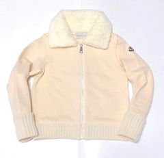今が買い！【ほぼ未使用】モンクレール キッズ コットン フリース カーディガン ジャケット 6才/116㎝ オフホワイト 子供用　2A48