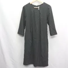 ◇ ⊂ GIRL　ガール 七分袖 膝丈 ワンピース サイズM ブラック系 レディース E  【1410100042340】