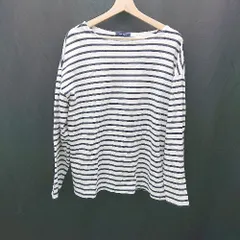 ◇ Θ BACK NUMBER バックナンバー ボーダー柄 長袖 Tシャツ サイズ MEDIUM ホワイト系 メンズ E  【1412090064494】