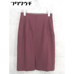 ◇ ◎ green label relaxing UNITED ARROWS サイドジップ 膝丈 タイト スカート サイズ36 ワインレッド レディース 【中古】 【1101290013530】