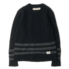 NEIGHBORHOOD ネイバーフッド ニット サイズ:L フィッシャーマン クルーネック ウールニット セーター BLUES / W-CREW. LS ブラック 黒 トップス 長袖のサムネイル