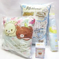 リラックマ くじ タグ付 一番くじ リボンフィールドパーティ クッション スクエアクッション ひんやりタオルケット 陶磁器タンブラー 4点セット E146Z