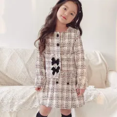 ☆ オフホワイト ☆ 110cm ☆ レトロツイード上下セット キッズ スーツ 入学式 女の子 ツイード セットアップ 42202102 フォーマルスーツ 上下セット 子ども 入園式 卒園式 発表会 七五三 上品 ノーカラージャケット おしゃれ 可愛い 大人