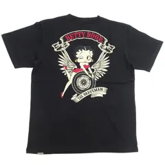 ベティ・ブープ ブレイブマン Tシャツ モーターサイクル ショーガール ベティちゃん カスタム刺繍 半袖Tシャツ BBB-2435 黒 