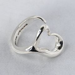【新品仕上げ】美品 Tiffany & Co. エルサ・ペレッティ オープン ハート リング スターリングシルバー 10号