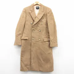 M/古着 長袖 ウール コート メンズ ロング丈 ベージュ カーキ 25jan28 中古 アウター